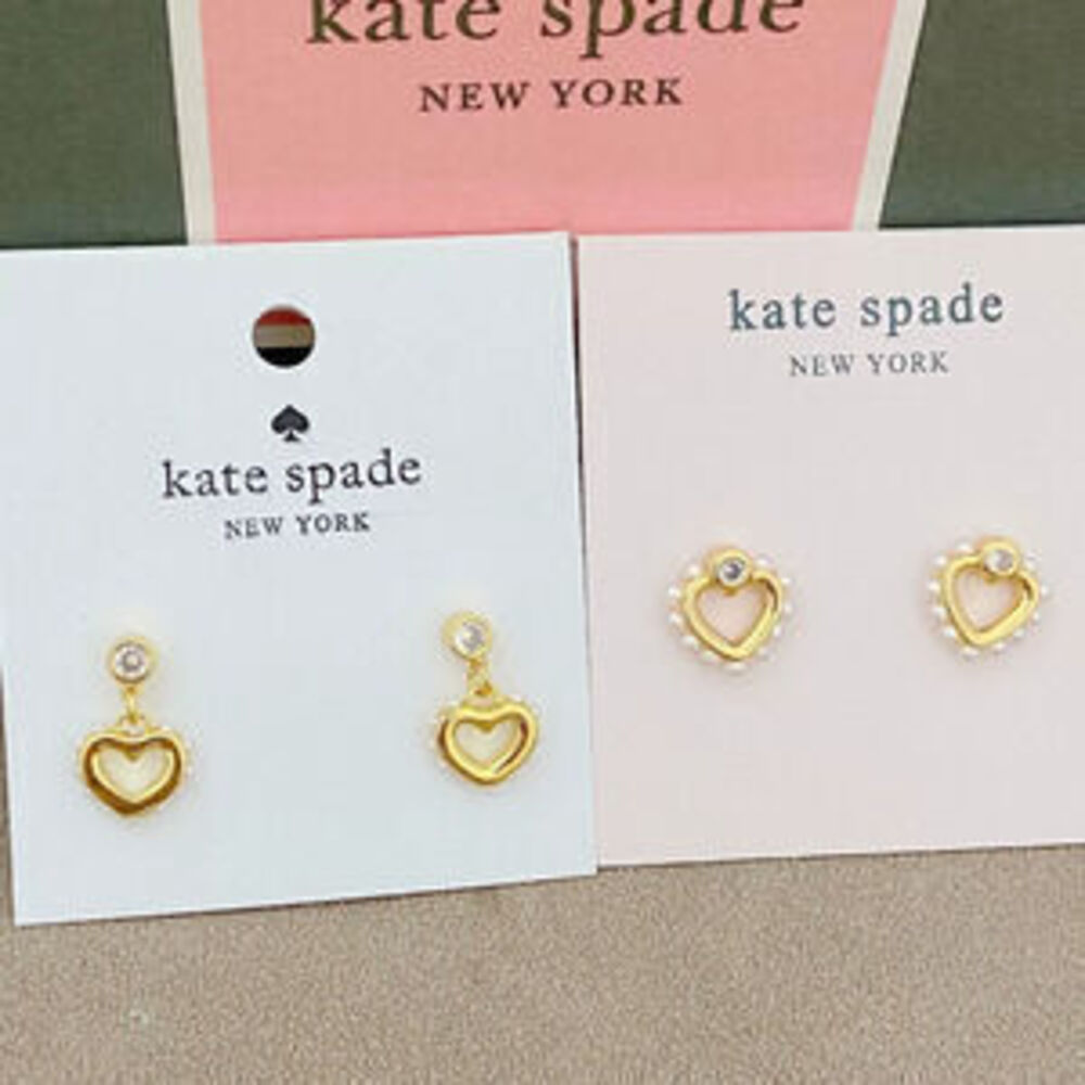 kate spade Pearl Zircon Heart Shape Earrings